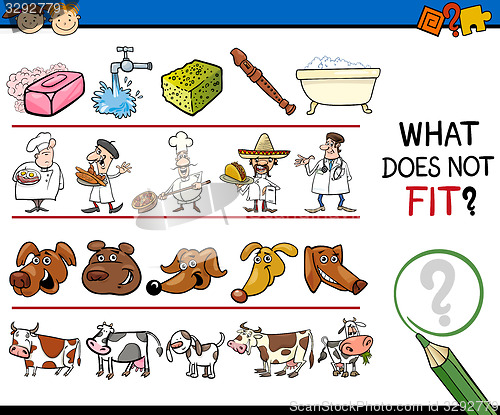 Image of what does not fit game cartoon