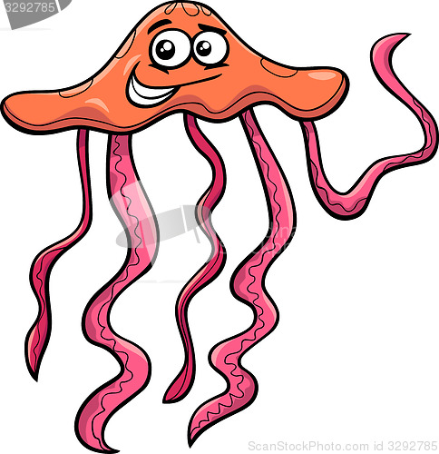 Image of sea jellyfish cartoon illustration