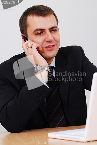 Image of Entrepreneur having phone conversation
