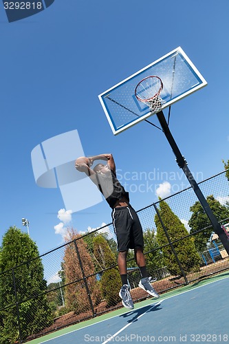 Image of Basketball Dunk from Below