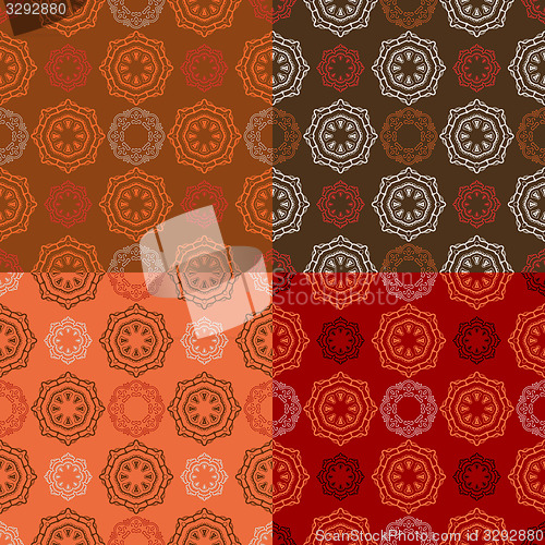 Image of Set of four ornamental seamless pattern.