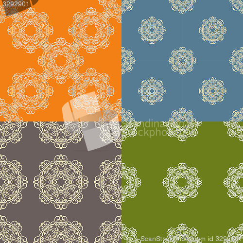 Image of Set of four ornamental seamless pattern.