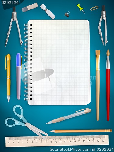 Image of School office supplies. EPS 10