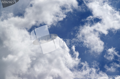 Image of Blue sky with sunlight clouds 