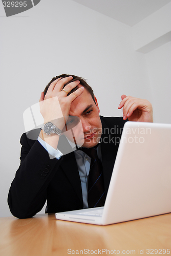 Image of Businessman facing disaster