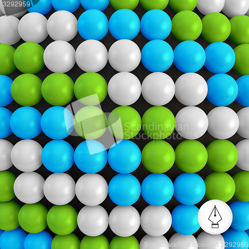 Image of Abstract technology background with balls. Spheric pattern. 