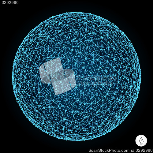 Image of 3d sphere. Global digital connections. Technology concept. 