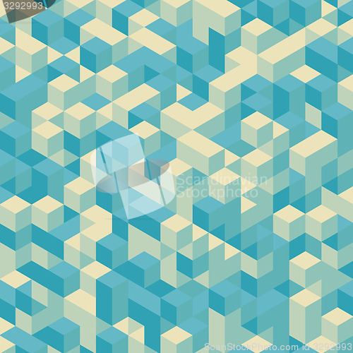 Image of Abstract 3d background. Wall of cubes. Vector illustration. 