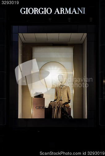 Image of Retail shop display of Giorgio Armani