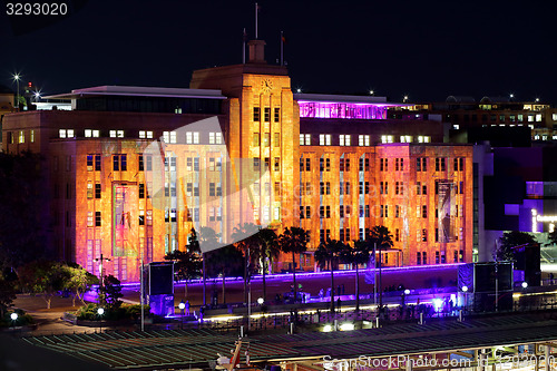 Image of Vivid Sydney lights on Museum of Contemporary Art Building 