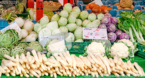 Image of Stall with fresh vegetables