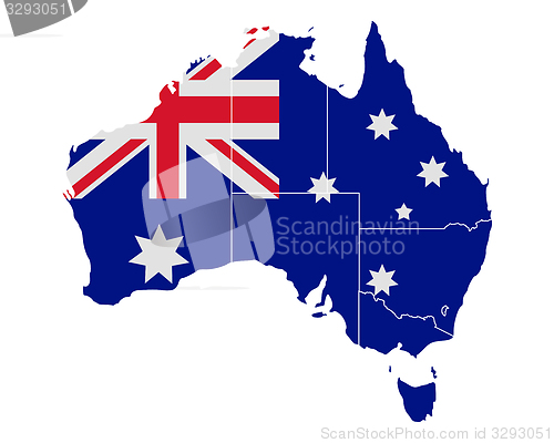 Image of Map and flag of Australia