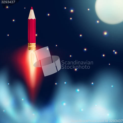 Image of Pencil rocket Illustration. EPS 10