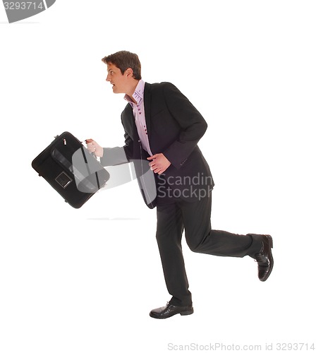 Image of Businessman running.