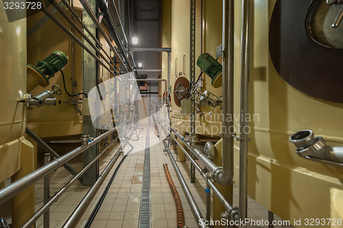 Image of Industrial interior with welded silos