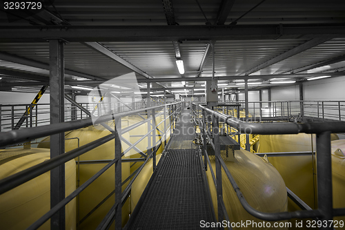 Image of Industrial interior with welded silos