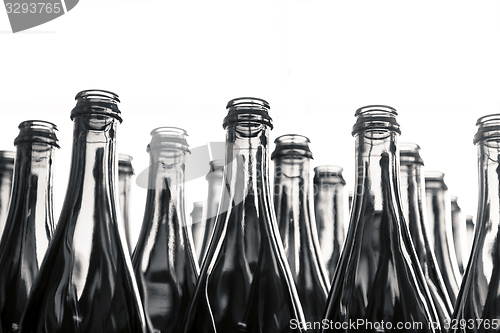 Image of Many bottles on conveyor belt