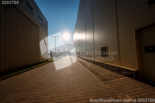 Image of Factory exterior of a bottling facility