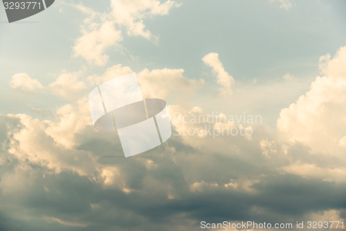 Image of Beautiful sky with fluffy clouds
