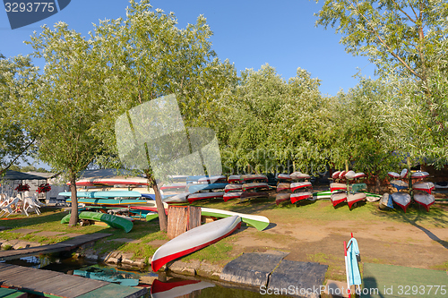 Image of Canoes at the lakeside