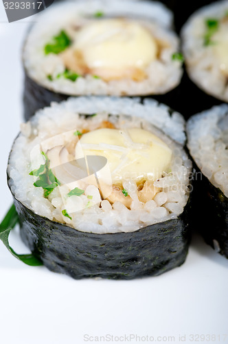 Image of fresh sushi choice combination assortment selection 