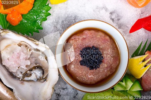 Image of fresh sushi choice combination assortment selection 