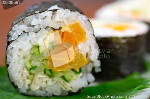 Image of fresh sushi choice combination assortment selection 