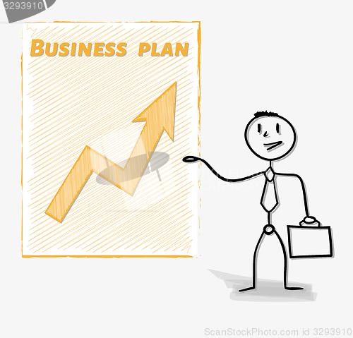 Image of man and his business plan