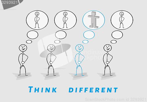 Image of think different, 2D vs 3D