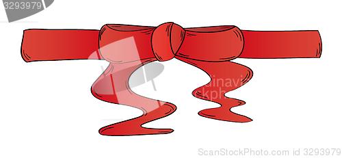 Image of ribbon on the white background