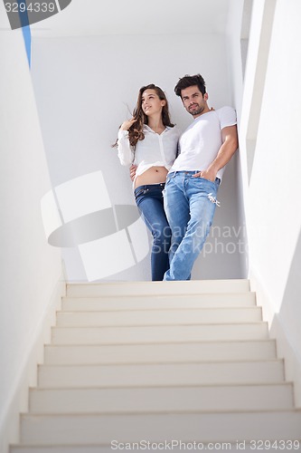 Image of happy young romantic couple have fun arelax  relax at home