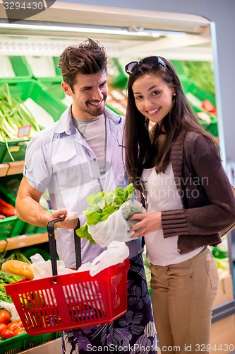 Image of couple shopping in a supermarket