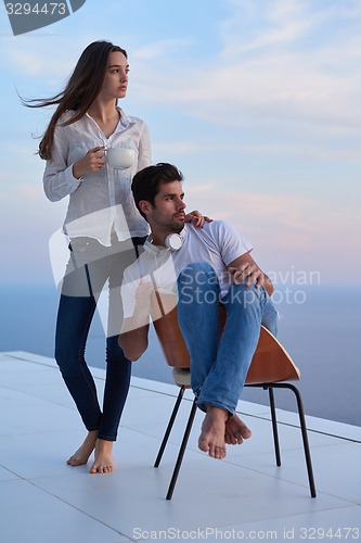 Image of happy young romantic couple have fun arelax  relax at home