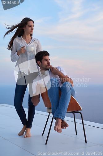 Image of happy young romantic couple have fun arelax  relax at home