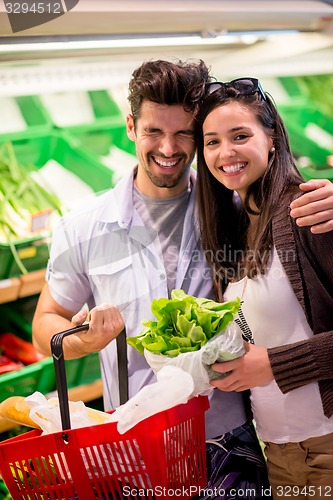 Image of couple shopping in a supermarket