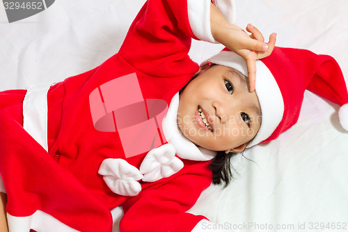 Image of Asian Chinese Santa Girl