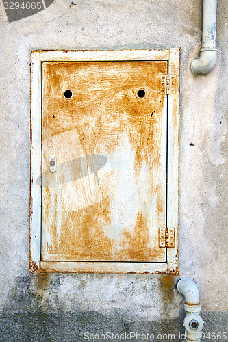 Image of abstract  steel  padock zip in a    varese italy sumirago