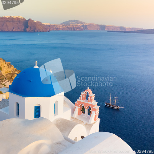 Image of Oia village on Santorini island, Greece.