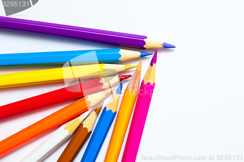 Image of pencils on white background