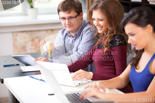 Image of Group of students  in computer lab