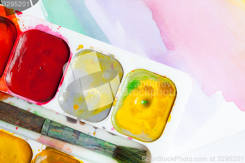 Image of Palette with water color paints