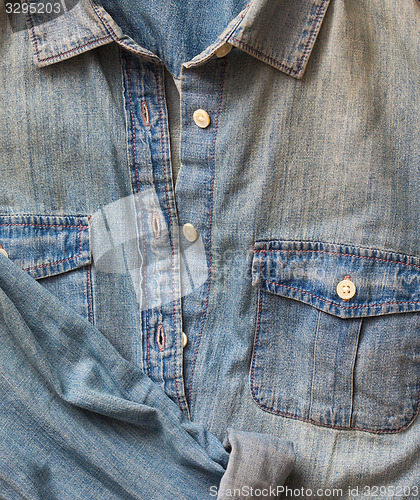 Image of denim shirt with a pocket