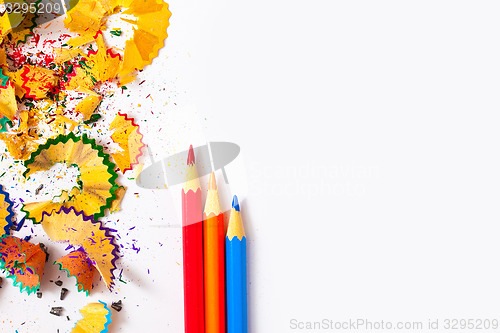 Image of colored pencils and shavings