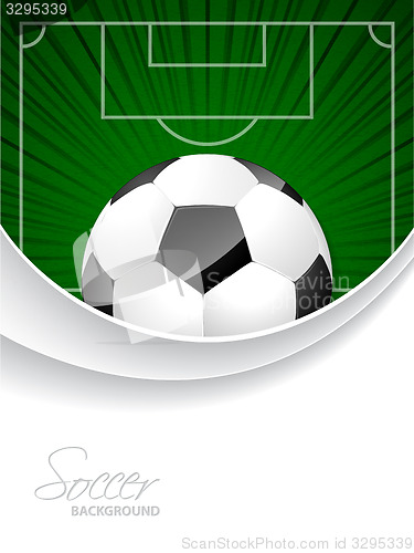 Image of Abstract soccer brochure with bursting ball and field