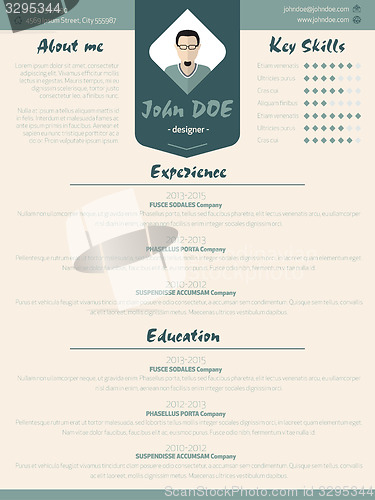 Image of Cool new modern resume curriculum vitae template with design ele