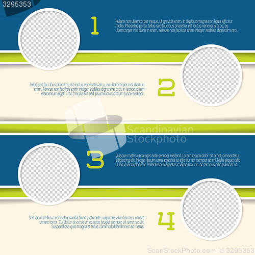 Image of Infographic design with circle photo containers