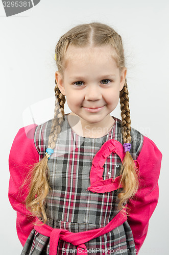 Image of Half-length portrait four-year girl Europeans