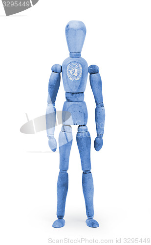 Image of Wood figure mannequin with flag bodypaint - UN