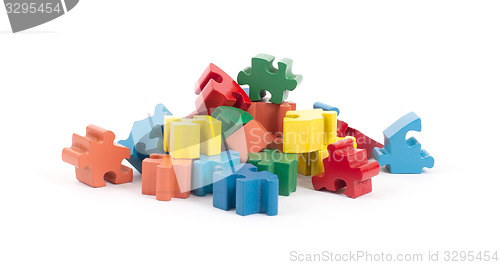 Image of Jigsaw puzzle pieces isolated