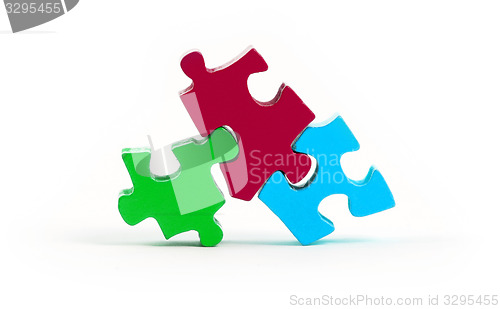 Image of Jigsaw puzzle pieces isolated